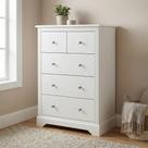 Cômoda para Quarto 5 Gavetas em Mdf 110cm Branco Louise