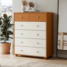 Cômoda Para Quarto 6 Gavetas 90cm Varsóvia A04 Cinamomo Off White - Lyam Decor