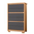 Cômoda Para Quarto 6 Gavetas Mdp Duo Freijó/titanium Cômoda Para Quarto 6 Gavetas Mdp Duo Freijó/titanium
