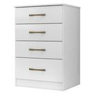 Cômoda Para Quarto 61cm Com 4 Gavetas Miriad Branco Z17 - Mpozenato