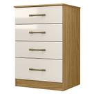 Cômoda Para Quarto 61cm Com 4 Gavetas Miriad Freijó/Off Z17 - Mpozenato