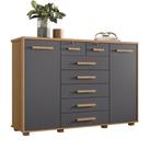 Cômoda Para Quarto 7 Gavetas 160cm Fontaine A02 Freijó/Titanium - Mpozenato