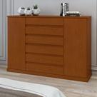 Cômoda para Quarto 7 Gavetas e 2 Portas Vedra Marrom/Frassino