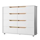 Cômoda Para Quarto 8 Gavetas 136cm Doble Flex Branco/Freijó - Albatroz
