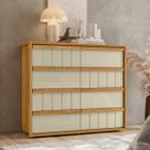 Cômoda para Quarto 8 Gavetas 136cm Ripado 100 MDF Tarsila Madetec