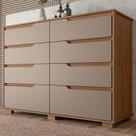 Cômoda para Quarto 8 Gavetas 147cm Georgia Marrom/Carvalho/Fendi Cômoda para Quarto 8 Gavetas 147cm Georgia Marrom/Carvalho/Fendi