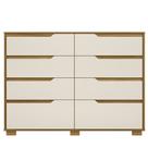 Cômoda Para Quarto 8 Gavetas 147cm Parma M07 Freijó/Off White - Mpozenato