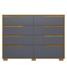 Cômoda para Quarto 8 Gavetas 147cm Parma Z17 Freijó/Cinza - Mpozenato Cômoda para Quarto 8 Gavetas 147cm Parma Z17 Freijó/Cinza - Mpozenato