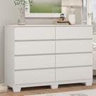 Cômoda para Quarto 8 Gavetas com Pé Sintra Branco