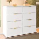 Cômoda Para Quarto 8 Gavetas Florença Branco