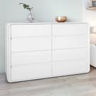 Cômoda para Quarto 8 Gavetas Puxador Embutido Estilo Moderno Loop 152cm Branco Cômoda para Quarto 8 Gavetas Puxador Embutido Estilo Moderno Loop 152cm Branco