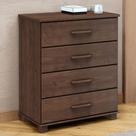 Cômoda Para Quarto 85cm 4 Gavetas Pé Madeira Eduarda Café F07 - Mpozenato