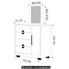 Cômoda Para Quarto 93cm Com Espelho Nara Nature V02 - Mpozenato