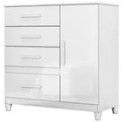 Cômoda Para Quarto 98cm Com 4 Gavetas Baco Flex Branco Z17 - Mpozenato