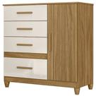 Cômoda Para Quarto 98cm Com 4 Gavetas Baco Freijo/Off Z17 - Mpozenato Cômoda Para Quarto 98cm Com 4 Gavetas Baco Freijo/Off Z17 - Mpozenato