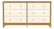 Cômoda para Quarto Adulto 6 Gavetas 100 MDF Amplo Espaço Corrediça Telescópica Branco com Madeira Design Moderno Cômoda Grande