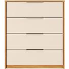 Cômoda para Quarto Alina 4 Gavetas MDF/MDP Puxadores Metal Cinamomo-off White