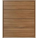Cômoda para Quarto Alina 4 Gavetas MDP-MDP Puxadores Metálicos Amêndola Cômoda para Quarto Alina 4 Gavetas MDP-MDP Puxadores Metálicos Amêndola