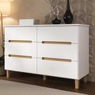 Cômoda para Quarto Casal 136cm c/ Pés 6 Gavetas 100% MDF