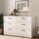 Cômoda para Quarto Casal 140cm x 86cm com 6 Gavetas 100% MDF