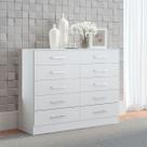 Cômoda para Quarto Casal Organizadora com 10 Gavetas Menu Móveis Branco