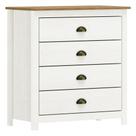 Cômoda Para Quarto Closet 4 Gavetas Madeira Maciça Mazzaro F06 Branco Freijó - Lyam Decor