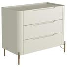 Cômoda Para Quarto Closet Orgânica 3 Gavetas Pés Industrial Dourado Bliss I03 Luna - Lyam Decor