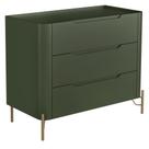 Cômoda Para Quarto Closet Orgânica 3 Gavetas Pés Industrial Dourado Bliss I03 Musgo - Lyam Decor Cômoda Para Quarto Closet Orgânica 3 Gavetas Pés Industrial Dourado Bliss I03 Musgo - Lyam Decor