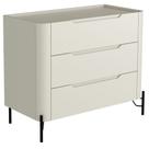 Cômoda Para Quarto Closet Orgânica 3 Gavetas Pés Industrial Preto Bliss I03 Luna - Lyam Decor