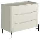 Cômoda Para Quarto Closet Orgânica 3 Gavetas Pés Industrial Preto Bliss I03 Luna - Lyam Decor