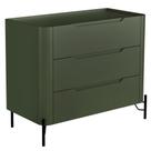 Cômoda Para Quarto Closet Orgânica 3 Gavetas Pés Industrial Preto Bliss I03 Musgo - Lyam Decor