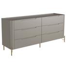 Cômoda Para Quarto Closet Orgânica 6 Gavetas Pés Industrial Dourado Bliss I03 Grigio - Lyam Decor