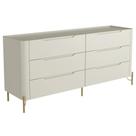 Cômoda Para Quarto Closet Orgânica 6 Gavetas Pés Industrial Dourado Bliss I03 Luna - Lyam Decor