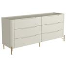 Cômoda Para Quarto Closet Orgânica 6 Gavetas Pés Industrial Dourado Bliss I03 Luna - Lyam Decor