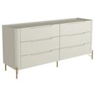 Cômoda Para Quarto Closet Orgânica 6 Gavetas Pés Industrial Dourado Bliss I03 Luna - Lyam Decor