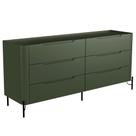 Cômoda Para Quarto Closet Orgânica 6 Gavetas Pés Industrial Preto Bliss I03 Musgo - Lyam Decor