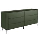 Cômoda Para Quarto Closet Orgânica 6 Gavetas Pés Industrial Preto Bliss I03 Musgo - Lyam Decor