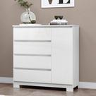 Cômoda Para Quarto Com 4 Gavetas E Armário - Vega Branco