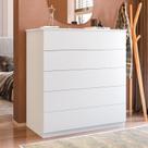 Cômoda para Quarto com 5 Gavetas Compacta 86,8CMX45CMX91,5cm Branco