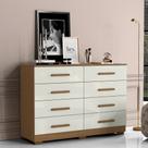 Cômoda para Quarto com 8 Gavetas 136cm Sirlei Atacama/Off White A09 - D Rossi