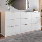 Cômoda para Quarto com 9 Gavetas 200x90cm Sun Yescasa Branco