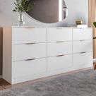 Cômoda para Quarto com 9 Gavetas 200x90cm Sun Yescasa Branco
