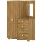 Cômoda Para Quarto Com Espelho 2 Portas 4 Gavetas 120cm Tulsa V01 Nature - Lyam Decor