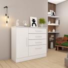 Cômoda para Quarto com Sapateira 4 Gavetas - Chicago-Neve - Tcil Móveis Cômoda para Quarto com Sapateira 4 Gavetas - Chicago-Neve - Tcil Móveis
