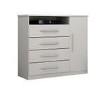 Cômoda para Quarto com Sapateira 4 Gavetas - Diamante-Branco - Móveis Leifer