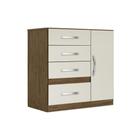 Cômoda para Quarto com Sapateira Venus Castanh Wood e Baunil - Moval