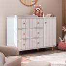 Cômoda para Quarto de Bebê com Fraldário Valentina Branco Soft / Jequitibá