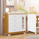 Cômoda para Quarto de Bebê em MDF Katatau Branco/Fosco/Savana