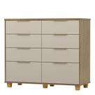 Cômoda para Quarto Density 8 Gavetas MDF-MDP com Puxador em Alumínio Nature-fendi Vila Rica