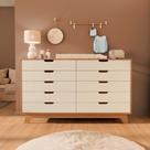 Cômoda para Quarto Infantil 10 Gavetas 100% MDF Alice Yescasa Marrom/Off White/Castanho